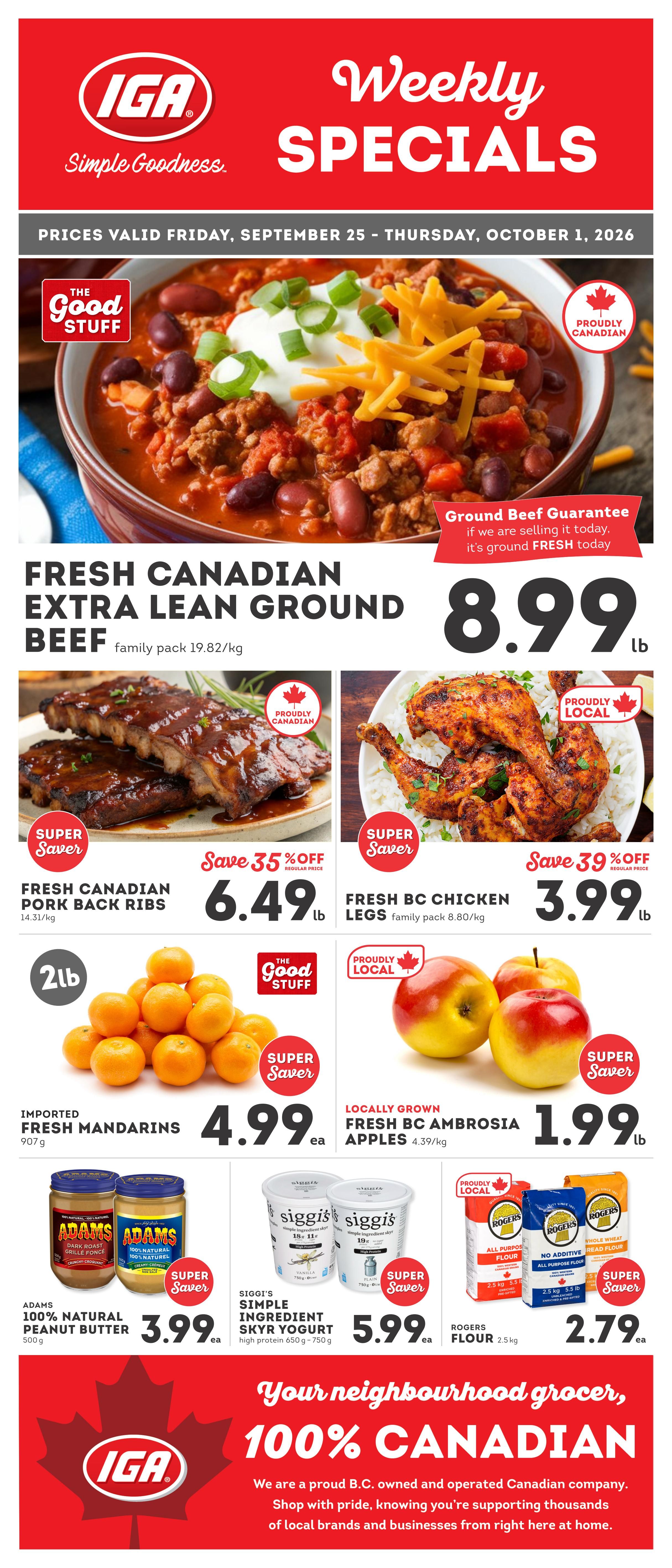 IGA Stores of BC Flyer September 25 to October 1