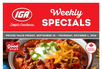 IGA Stores of BC Flyer September 25 to October 1