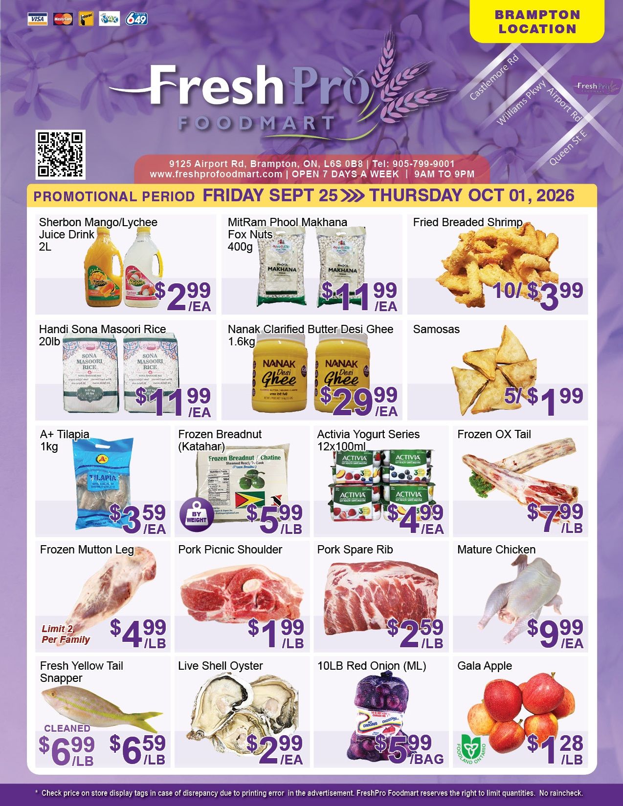 FreshPro Foodmart (Brampton) Flyer September 25 to October 1