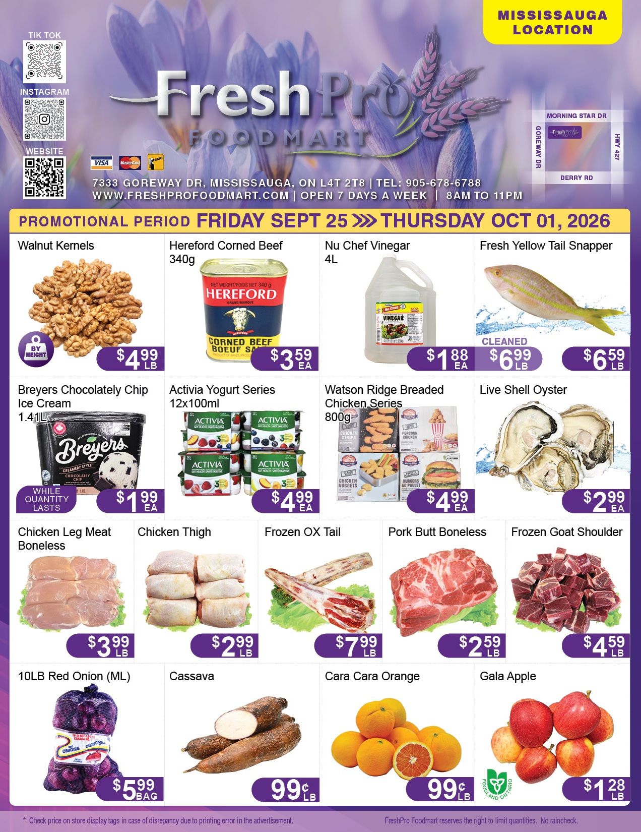 FreshPro Foodmart (Mississauga) Flyer September 25 to October 1