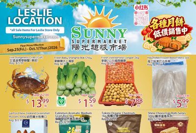 Sunny Supermarket (Leslie) Flyer September 25 to October 1
