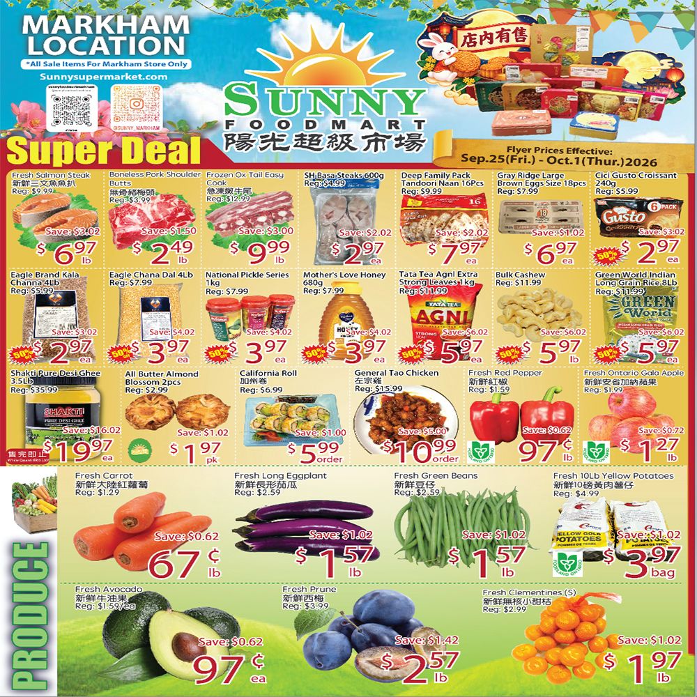 Sunny Foodmart (Markham) Flyer September 25 to October 1
