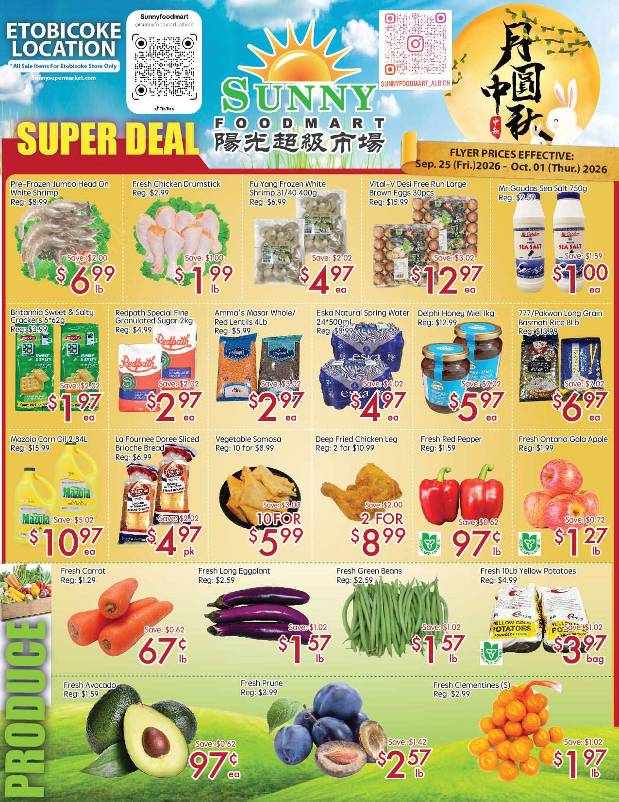 Sunny Foodmart (Etobicoke) Flyer September 25 to October 1