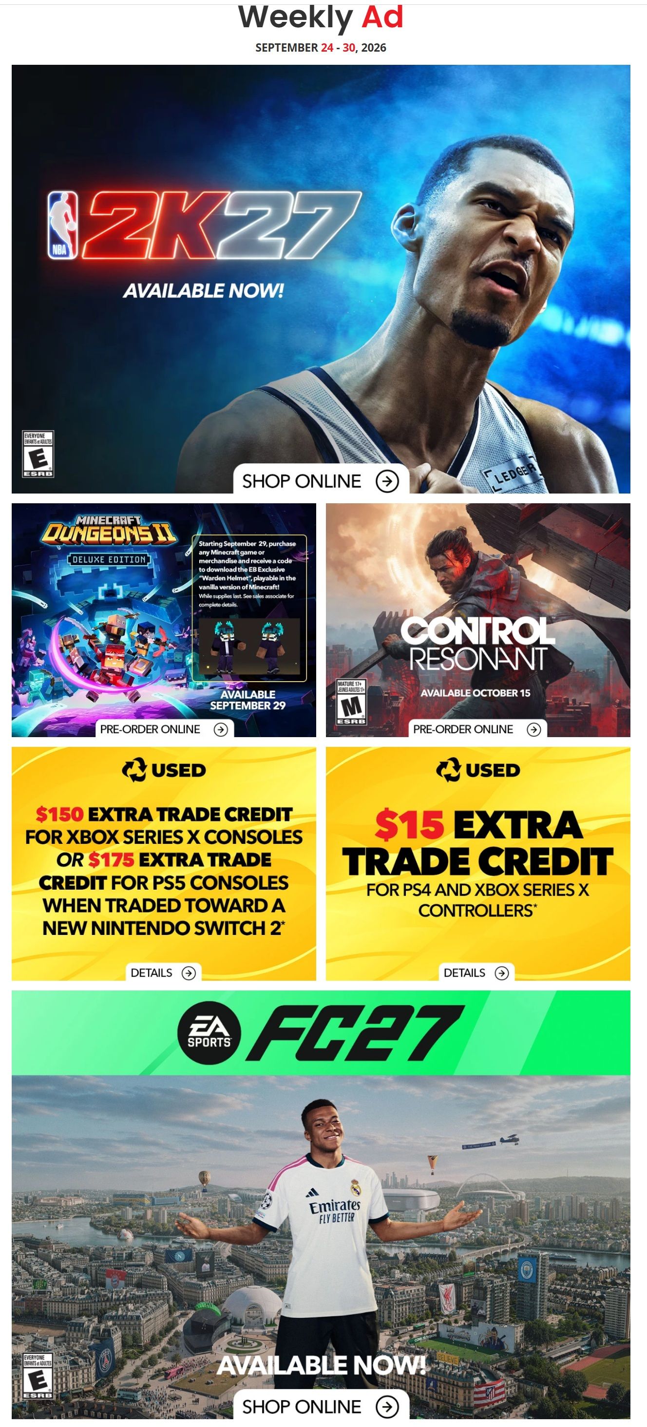 EB Games Flyer September 24 to 30