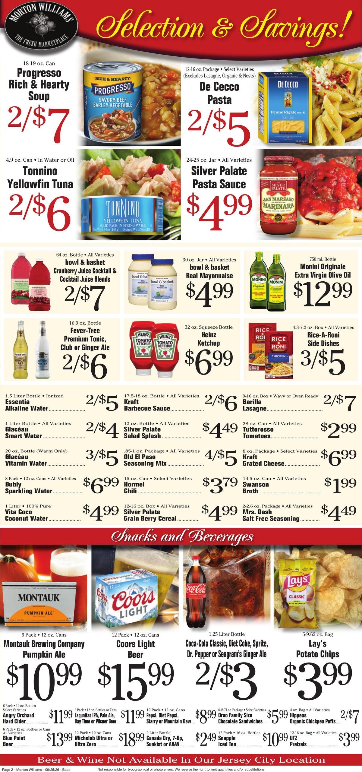 Morton Williams Supermarket (Jersey City Area, NJ) Weekly Ad September 25 - October 1, 2026