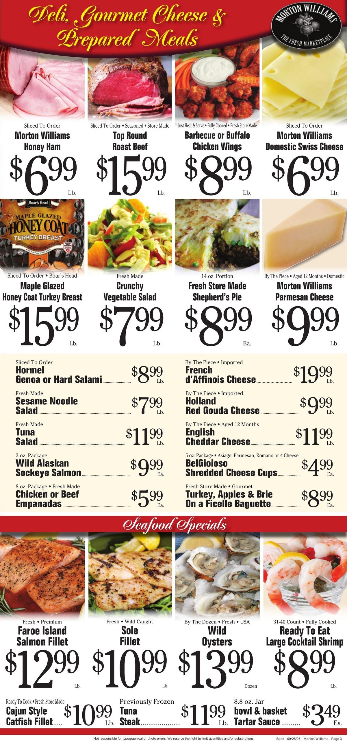Morton Williams Supermarket (Jersey City Area, NJ) Weekly Ad September 25 - October 1, 2026