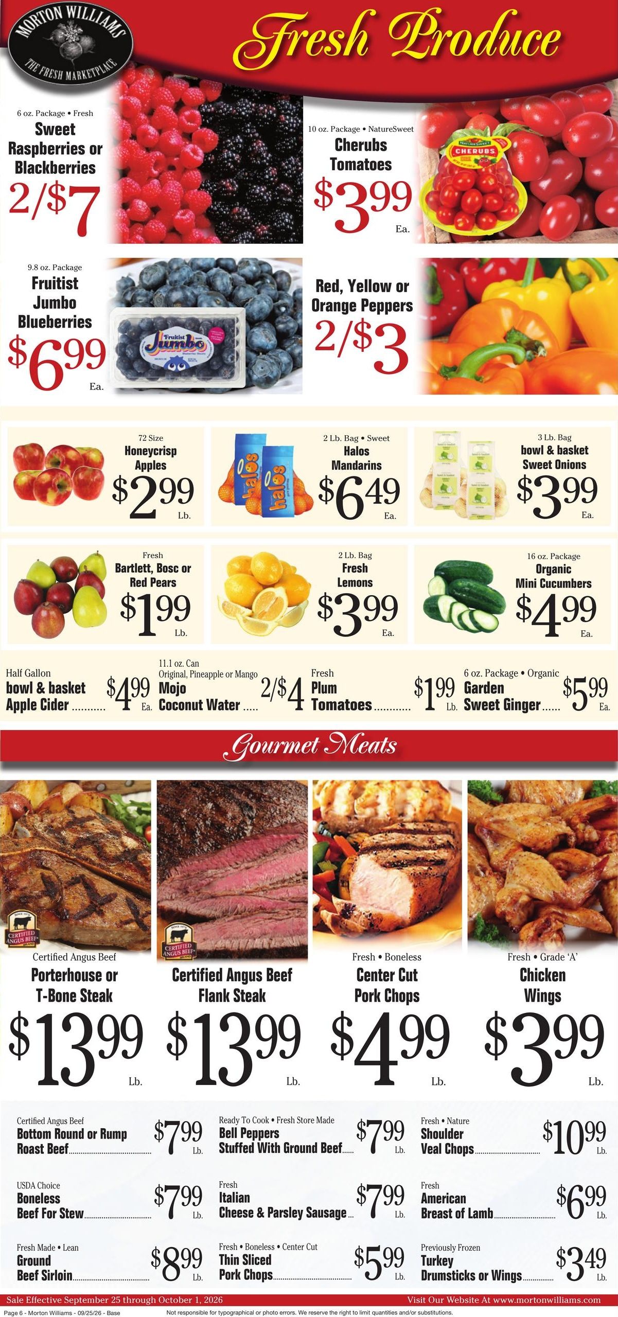 Morton Williams Supermarket (Jersey City Area, NJ) Weekly Ad September 25 - October 1, 2026