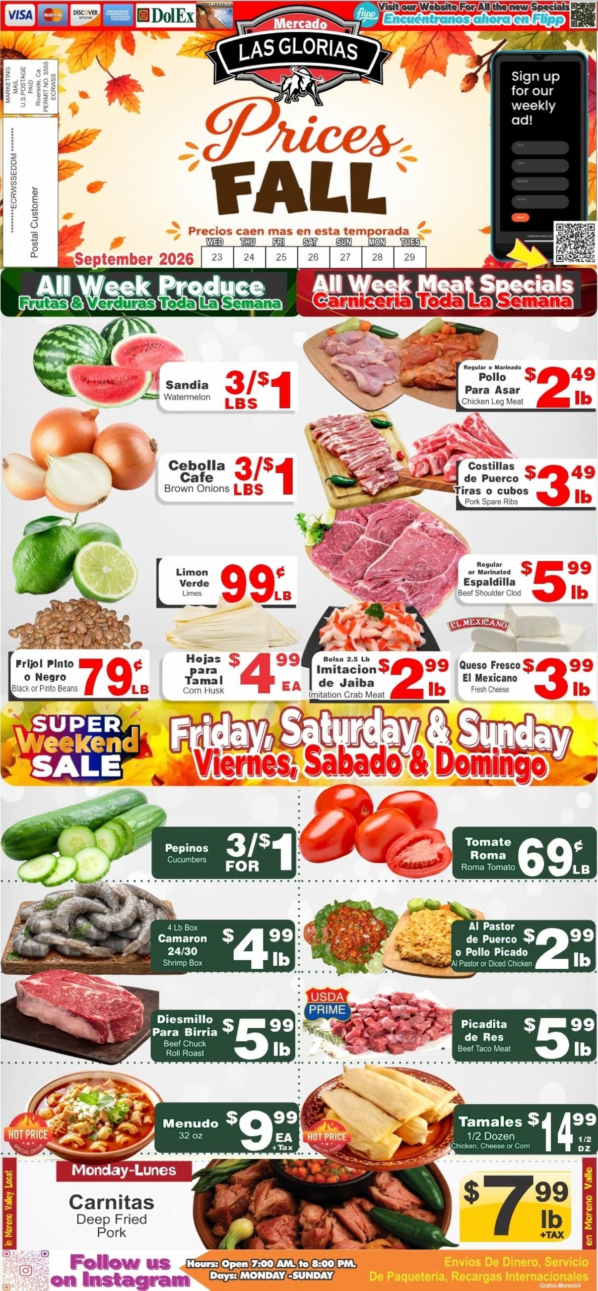 Mercado Las Glorias (Moreno Valley Area, CA) Weekly Ad September 23 - 29, 2026
