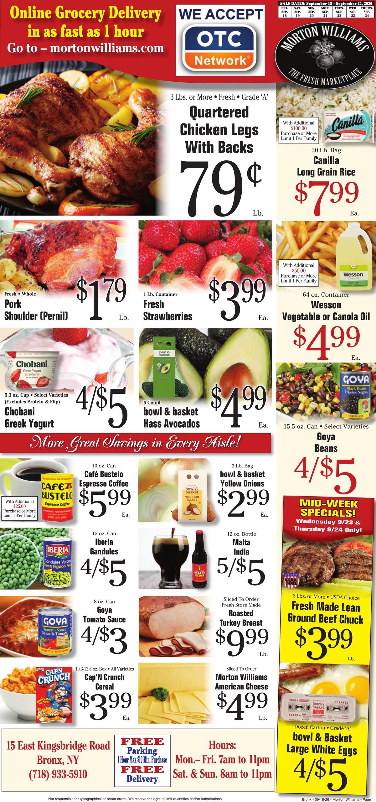 Morton Williams Supermarket (Yonkers Area, NY) Weekly Ad September 25 - October 1, 2026