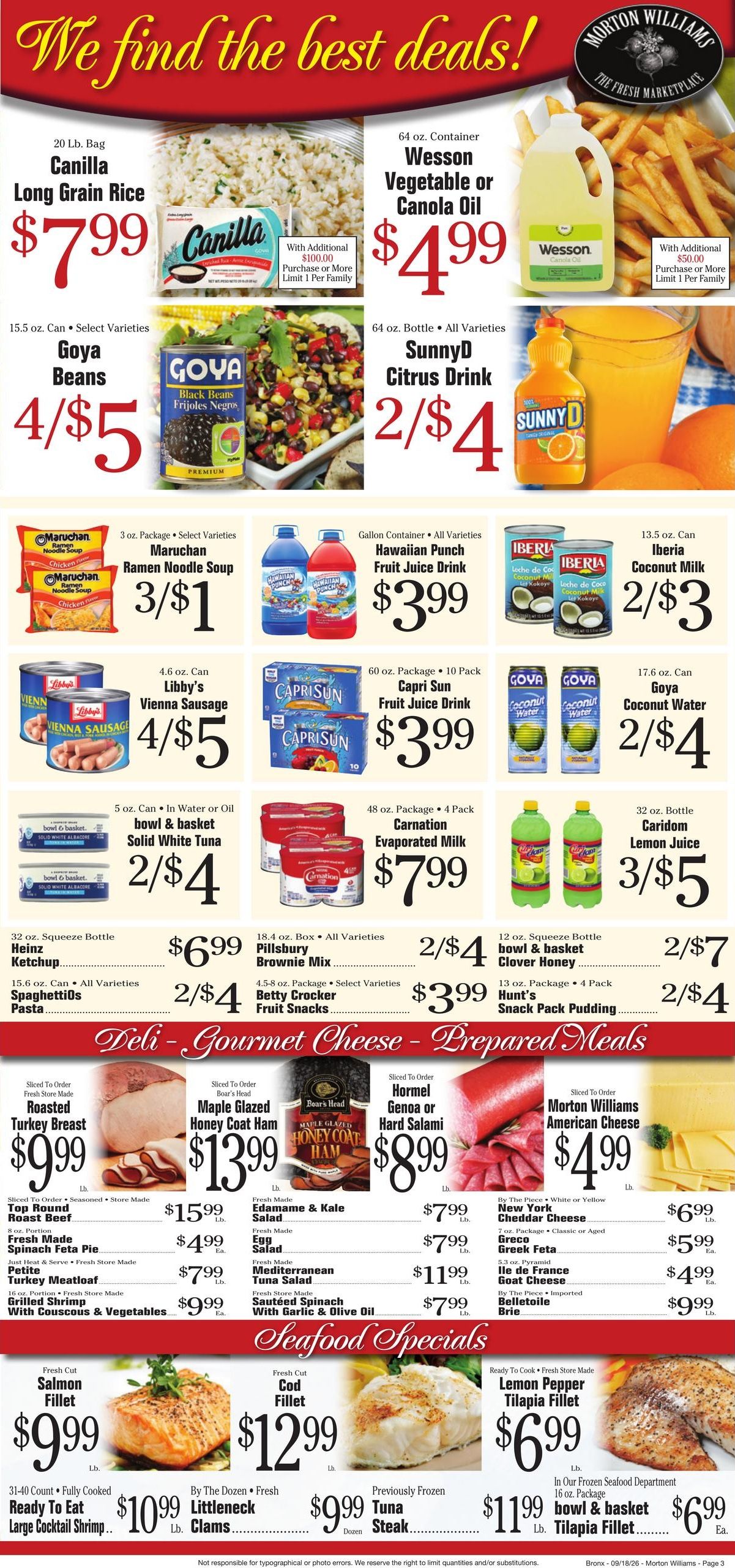 Morton Williams Supermarket (Yonkers Area, NY) Weekly Ad September 25 - October 1, 2026