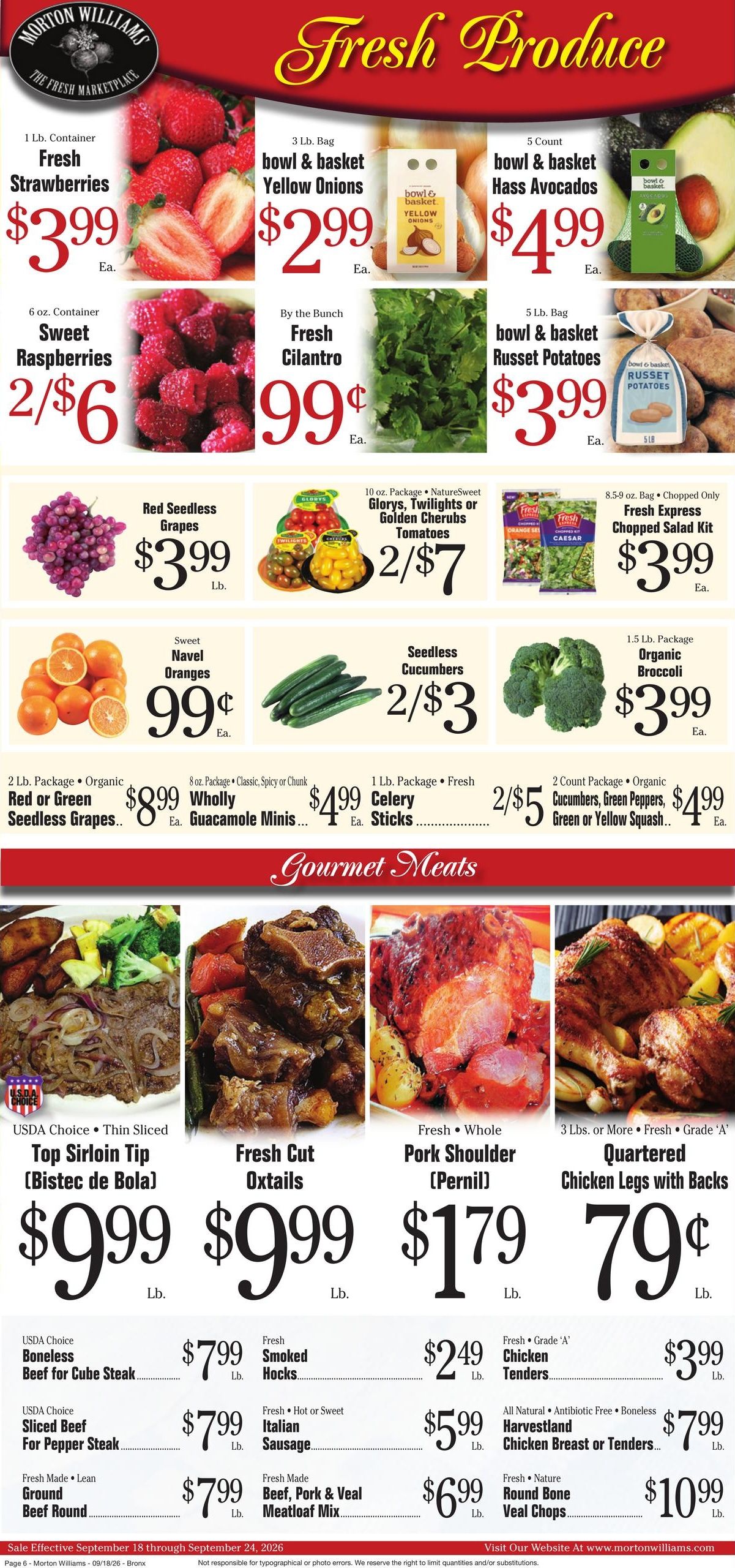 Morton Williams Supermarket (Yonkers Area, NY) Weekly Ad September 25 - October 1, 2026