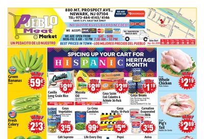Pueblo Meat Market (880 Mt. Prospect Avenue, Newark, NJ) Weekly Ad September 26 - October 2, 2026