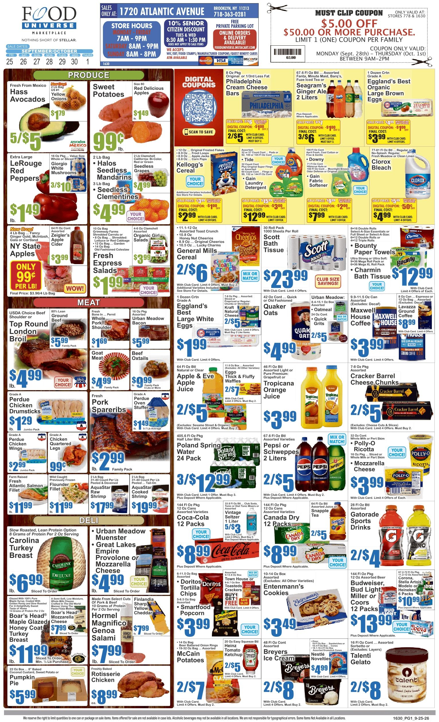 Food Universe (1720 Atlantic Ave., Brooklyn, NY) 09/25 - 10/01 Preview Weekly Ad September 25 - October 1, 2026