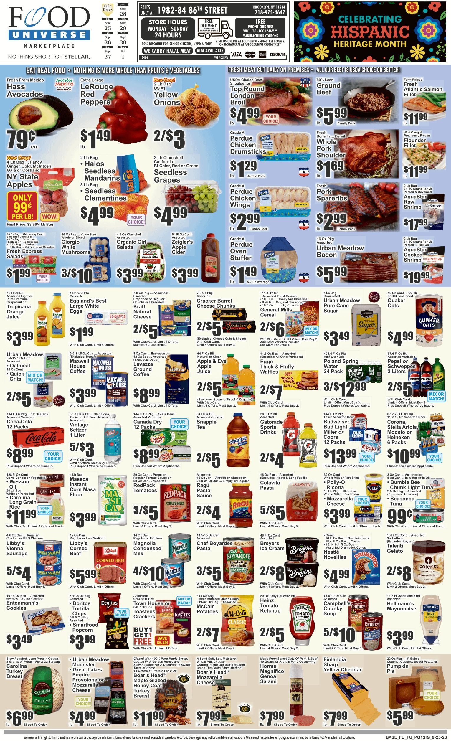 Food Universe (1982-84 86th Street, Brooklyn, NY) 09/25 - 10/01 Preview Weekly Ad September 25 - October 1, 2026