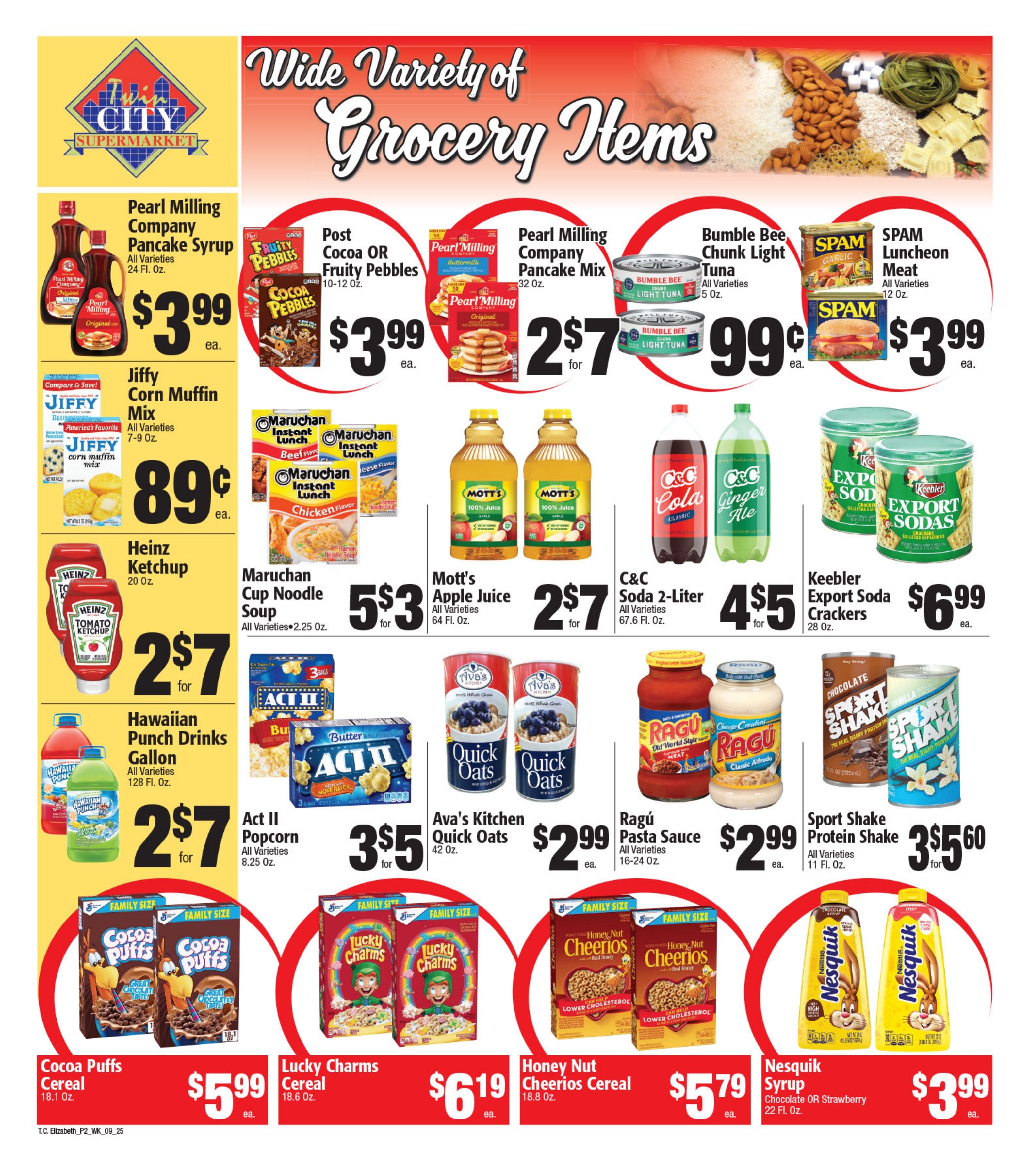 Twin City Supermarket (1016 Sherman Avenue, Elizabeth, NJ) Weekly Ad September 26 - October 2, 2026