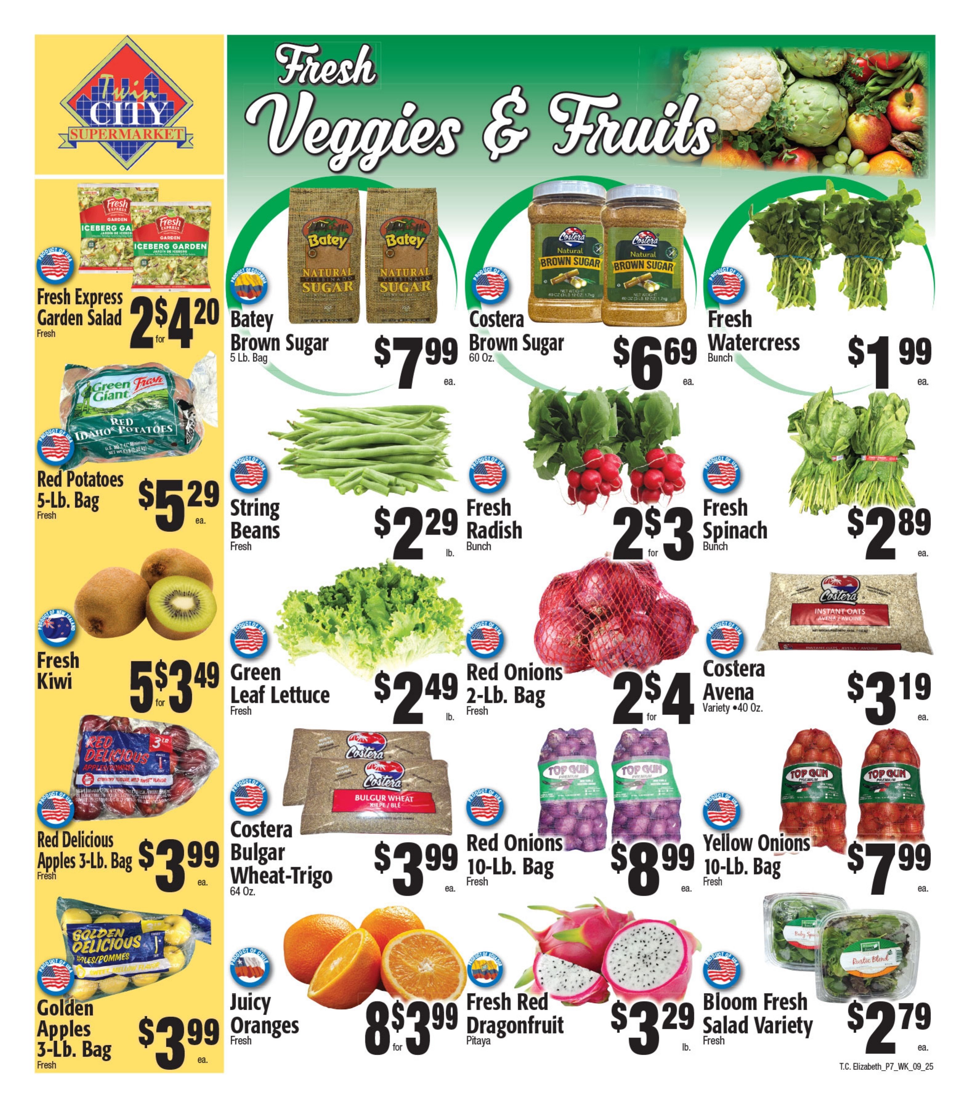 Twin City Supermarket (1016 Sherman Avenue, Elizabeth, NJ) Weekly Ad September 26 - October 2, 2026