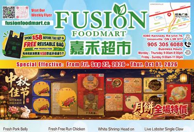 Fusion Supermarket (Unionville)  Flyer September 25 to October 1