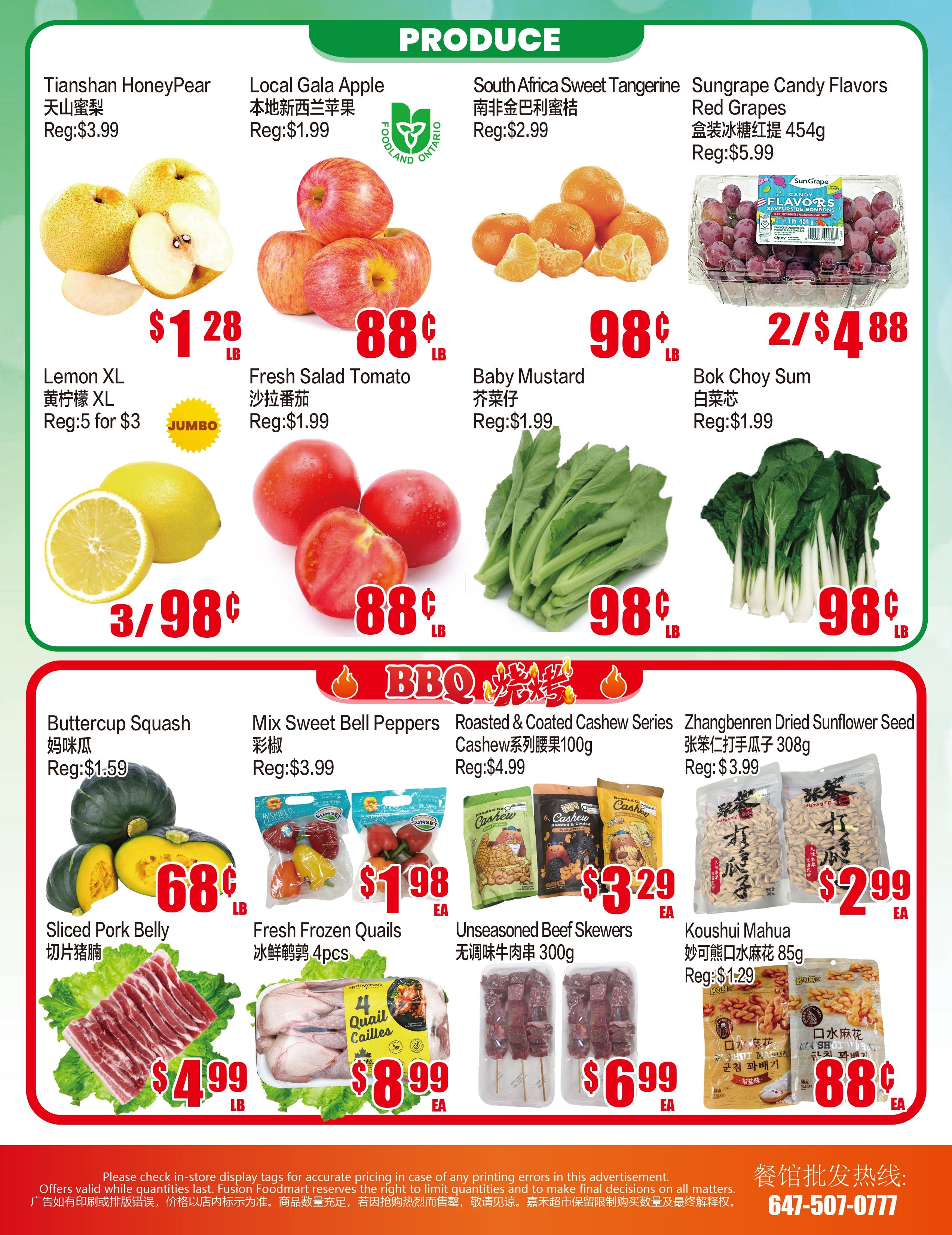 Fusion Supermarket (Unionville)  Flyer September 25 to October 1