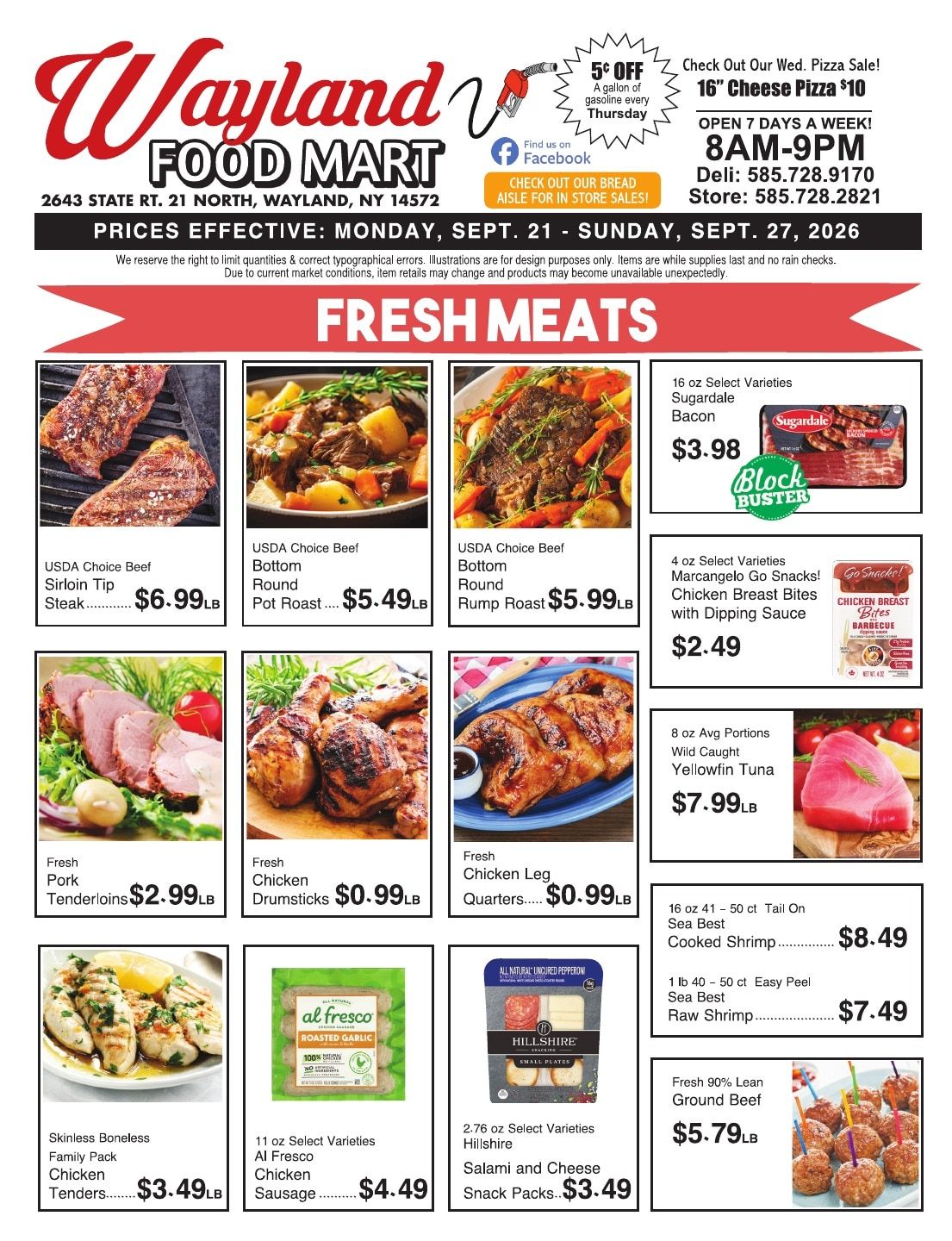 Wayland Food Mart Weekly Ad September 21 - 27, 2026
