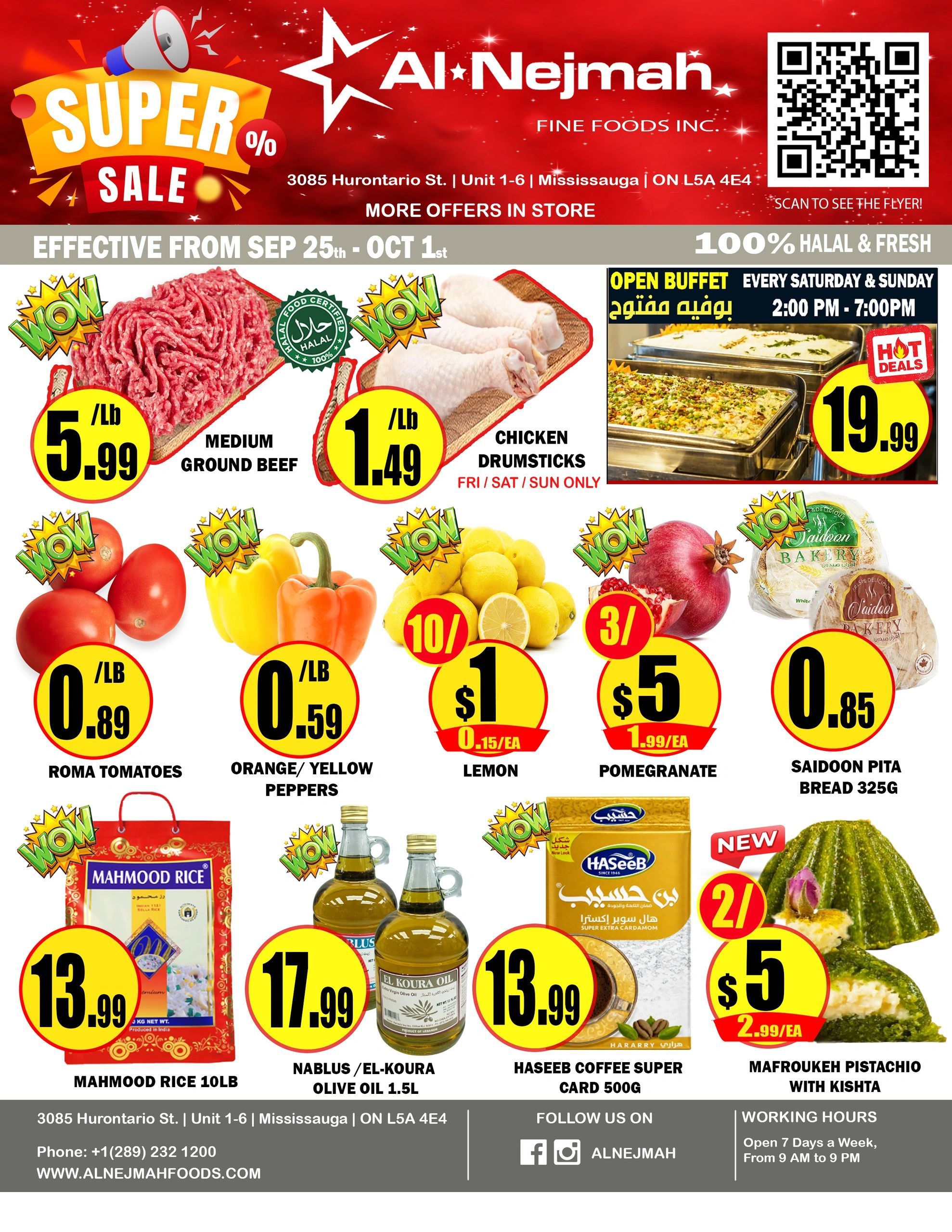 Alnejmah Fine Foods Inc. Flyer September 25 to October 1