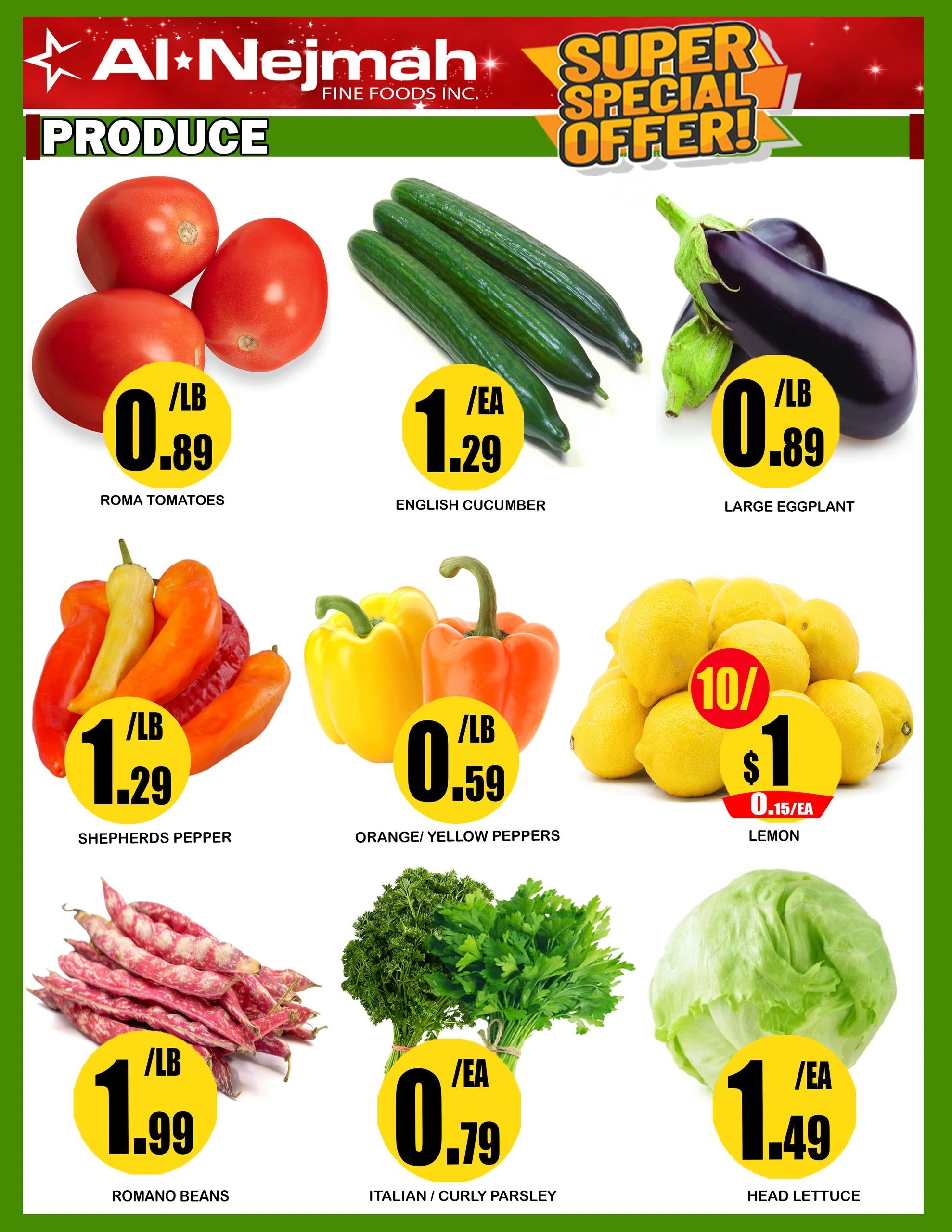 Alnejmah Fine Foods Inc. Flyer September 25 to October 1