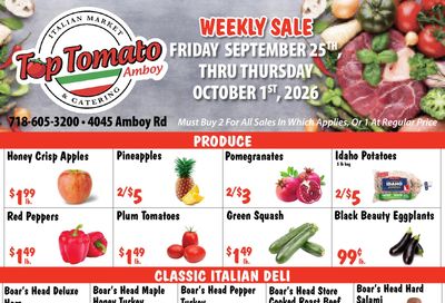 Top Tomato Amboy Weekly Ad September 25 - October 1, 2026