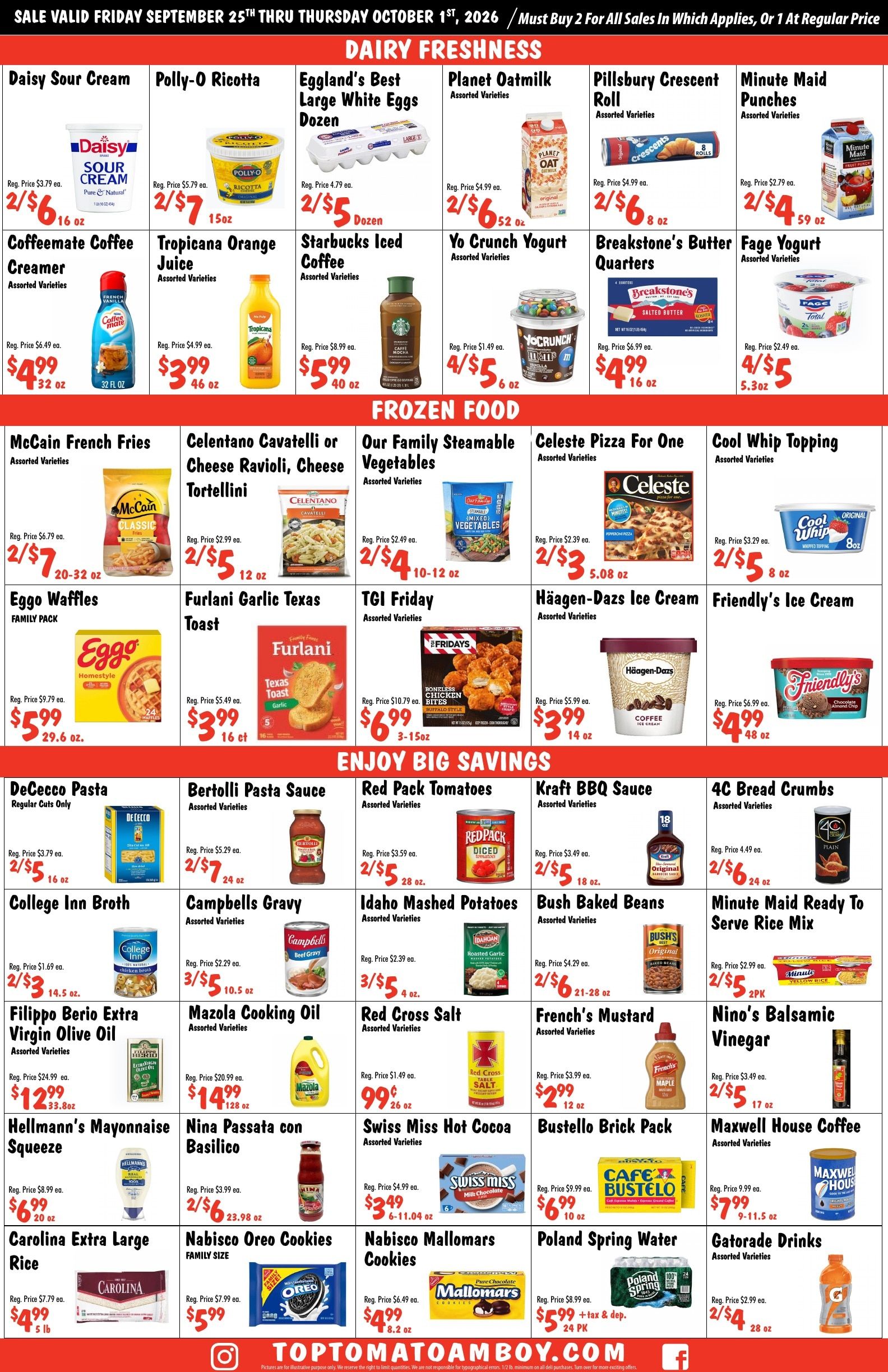 Top Tomato Amboy Weekly Ad September 25 - October 1, 2026