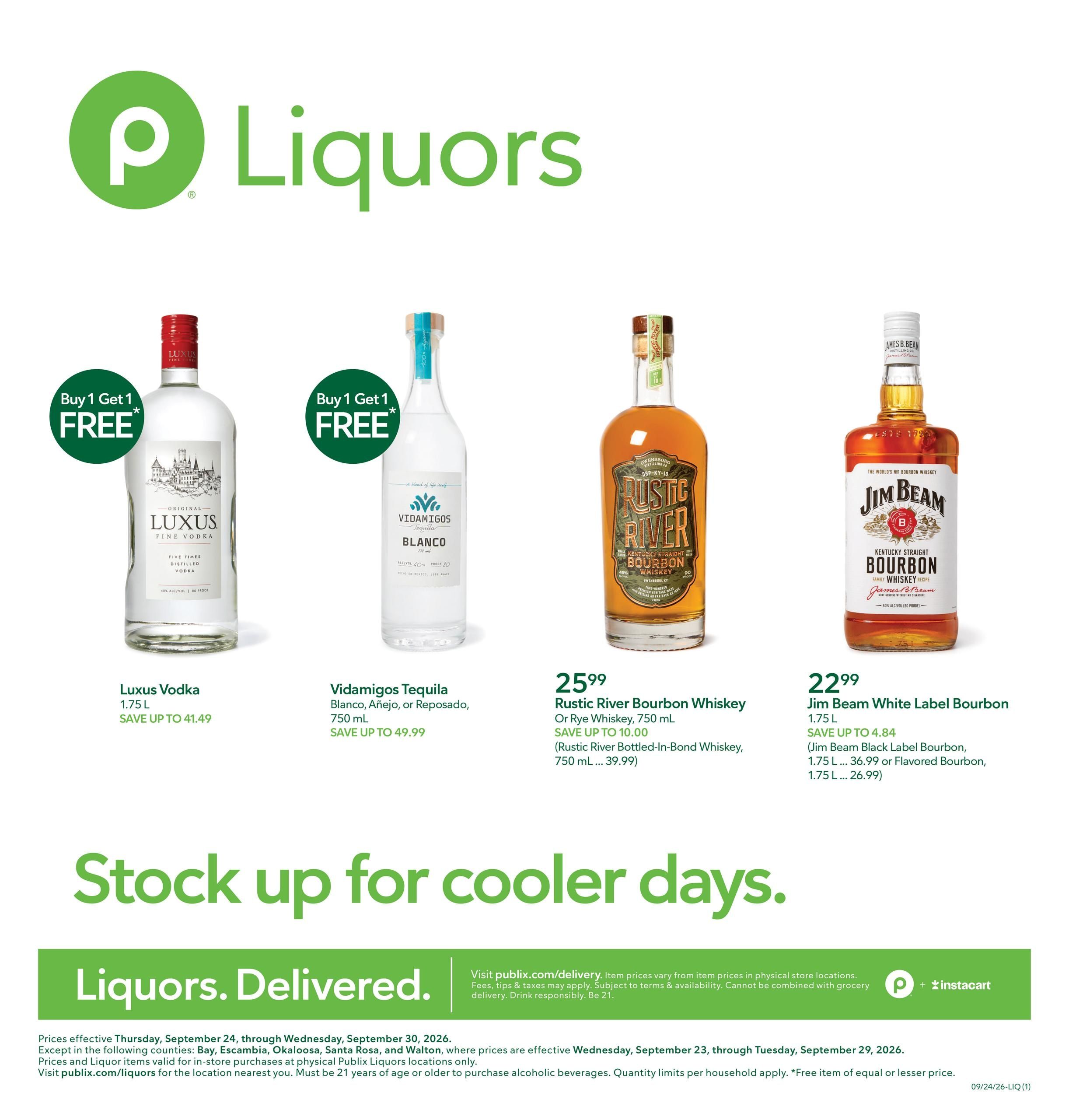 Publix Liquors Liquor Weekly Ad September 24 - 30, 2026