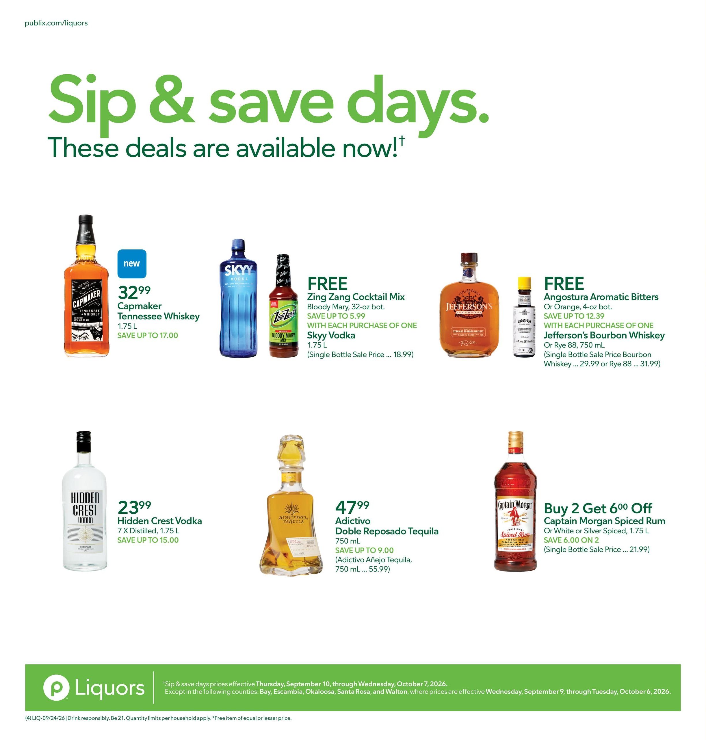 Publix Liquors Liquor Weekly Ad September 24 - 30, 2026