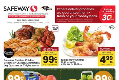 Safeway (Annapolis Area, MD) Weekly Ad September 25 - October 1, 2026