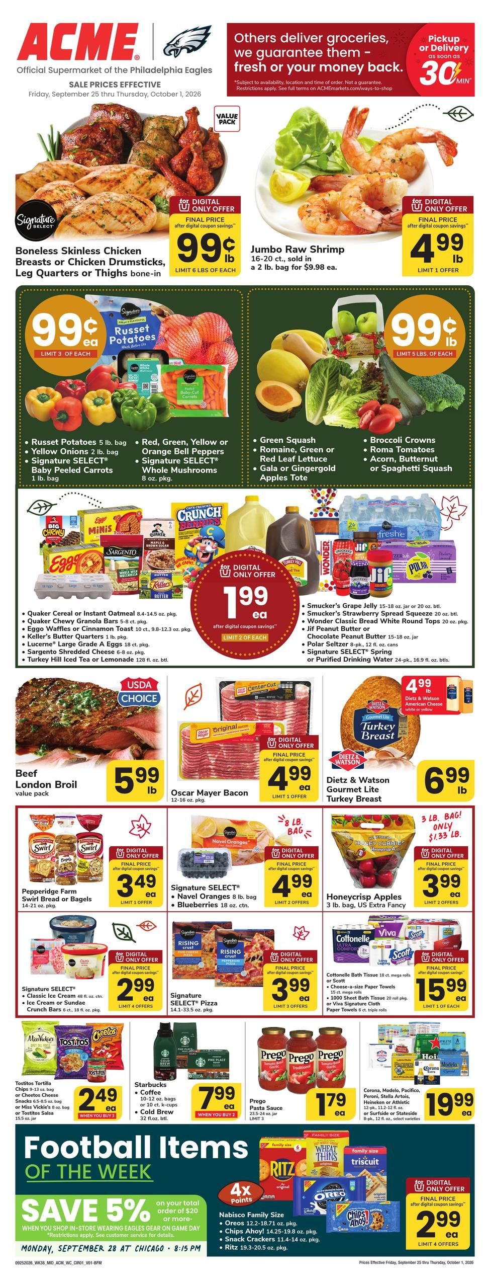 Acme Markets (Allentown Area, PA) Weekly Ad September 25 - October 1, 2026