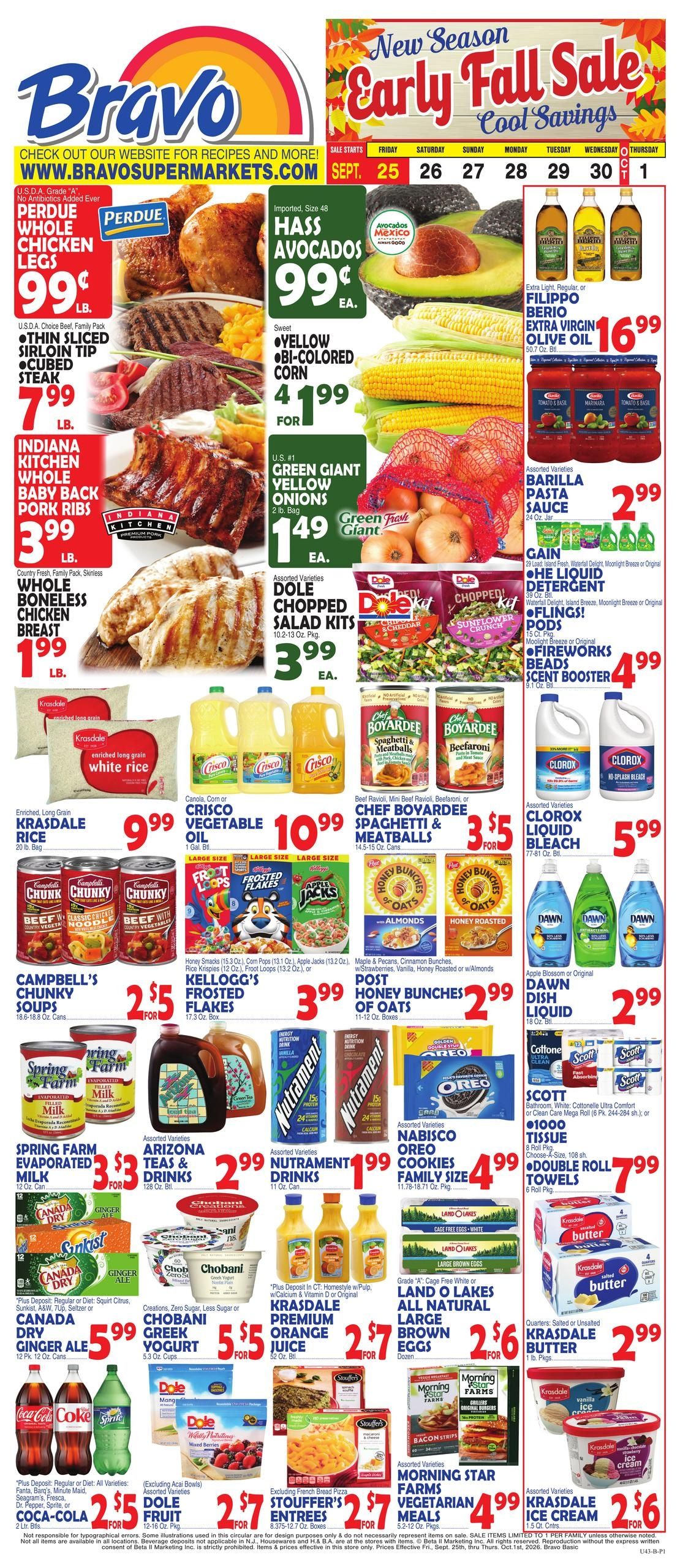 Bravo Supermarket (Hartford Area, CT) Weekly Ad September 25 - October 1, 2026