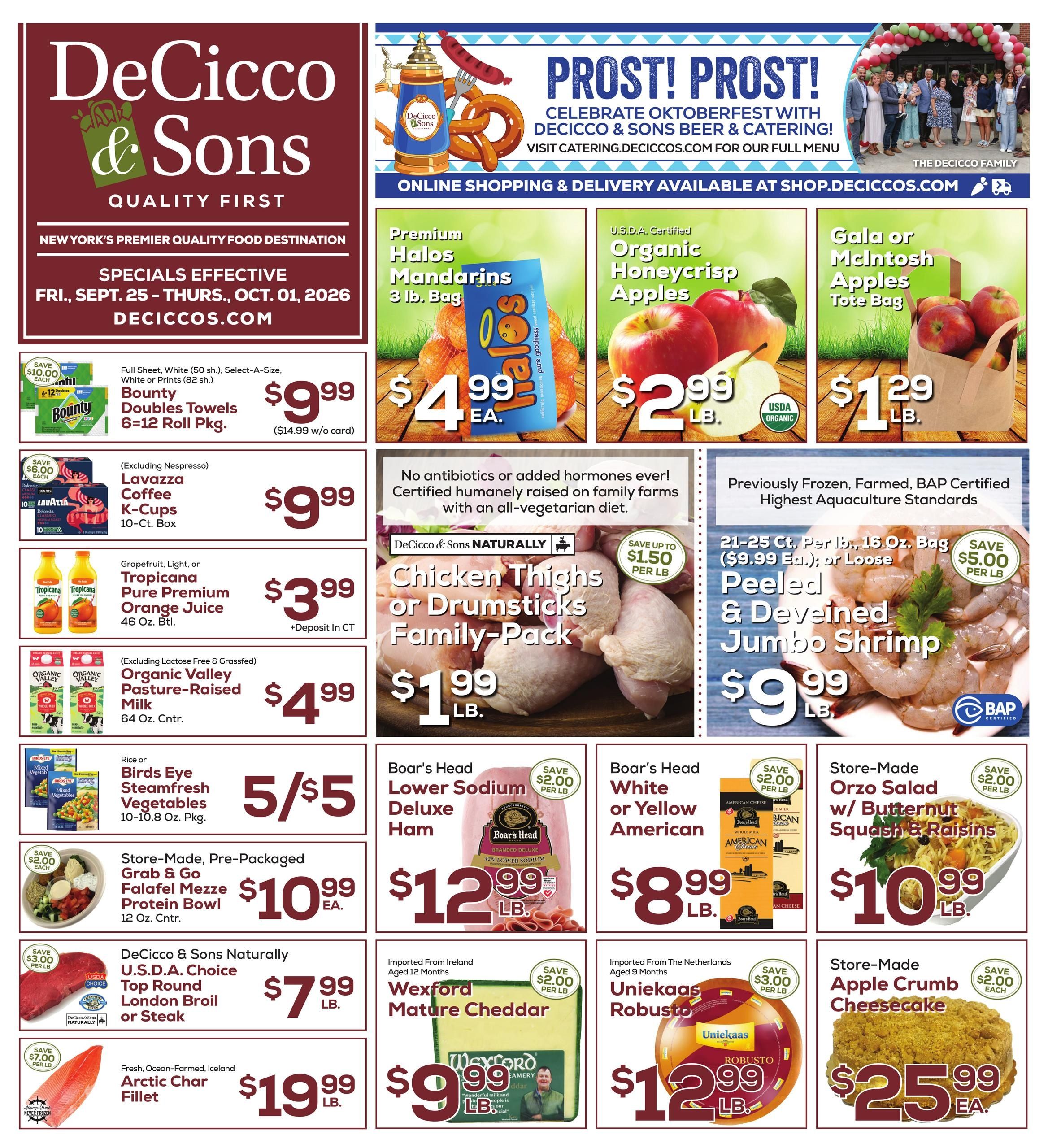 DeCicco & Sons Weekly Ad September 25 - October 1, 2026