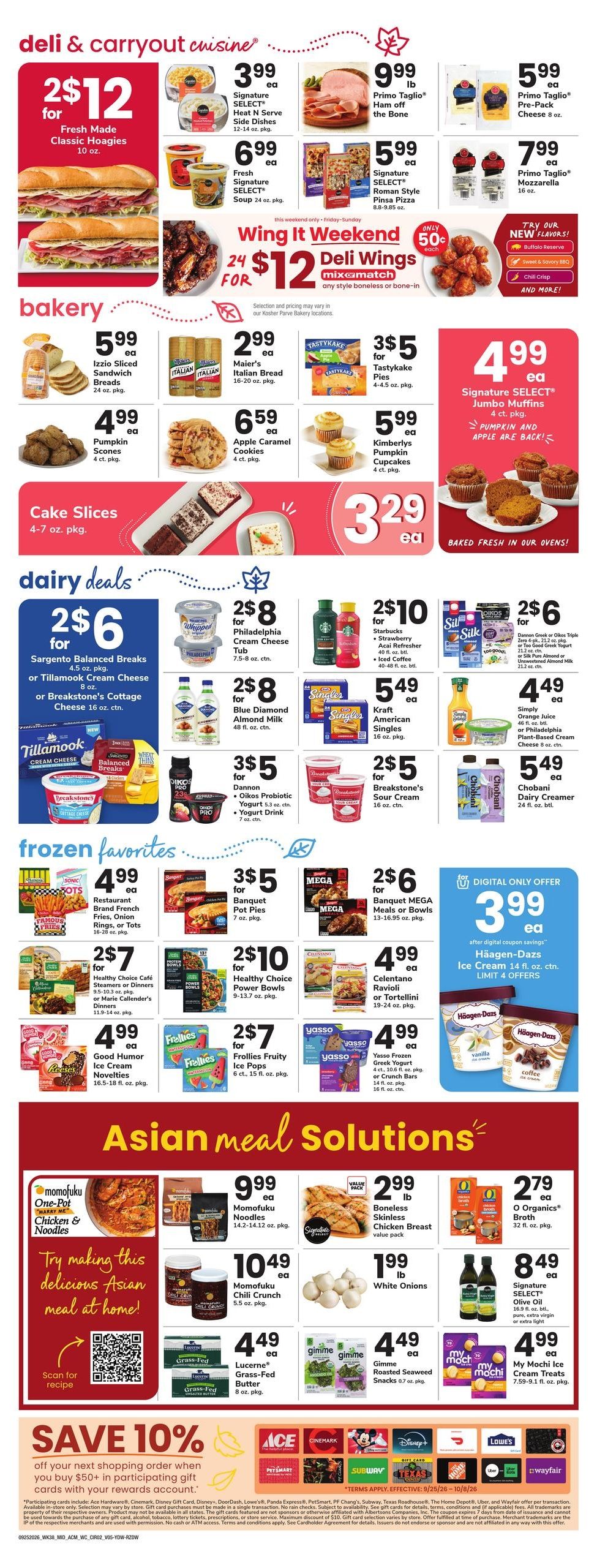 Acme Markets (Amenia Area, NY) Weekly Ad September 25 - October 1, 2026