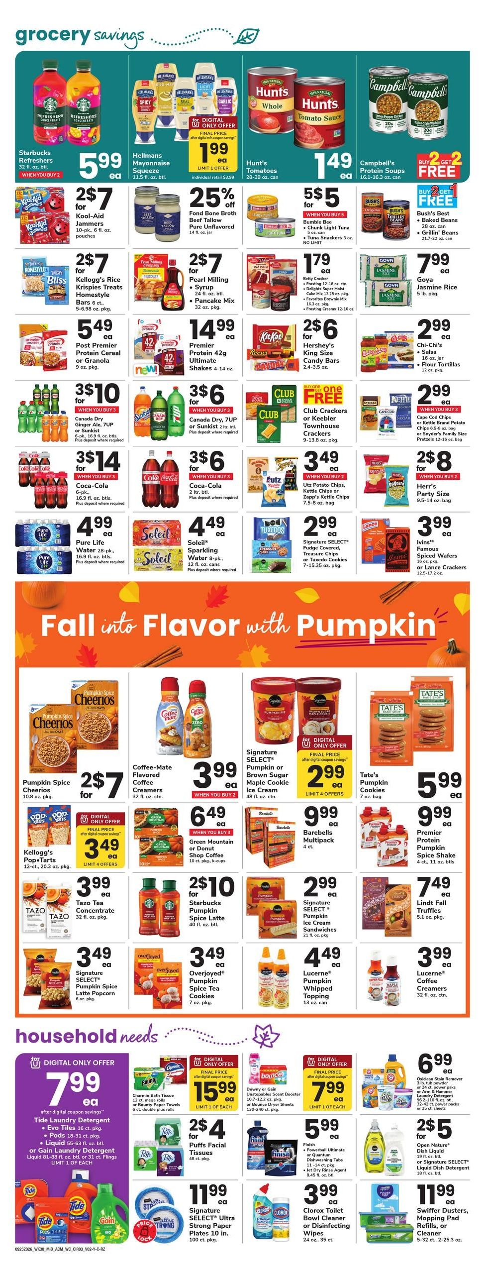Acme Markets (Amenia Area, NY) Weekly Ad September 25 - October 1, 2026