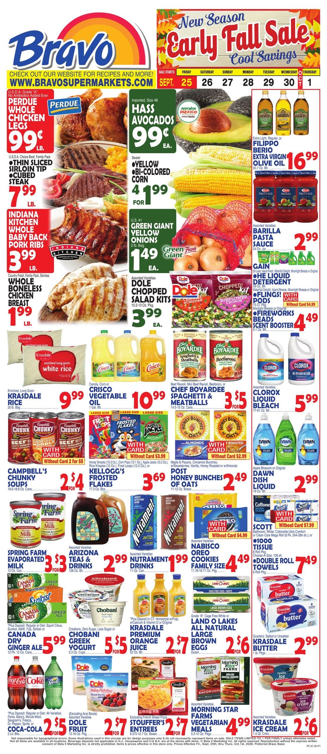 Bravo Supermarket (Jersey City-Newark Area, NJ) Weekly Ad September 25 - October 1, 2026