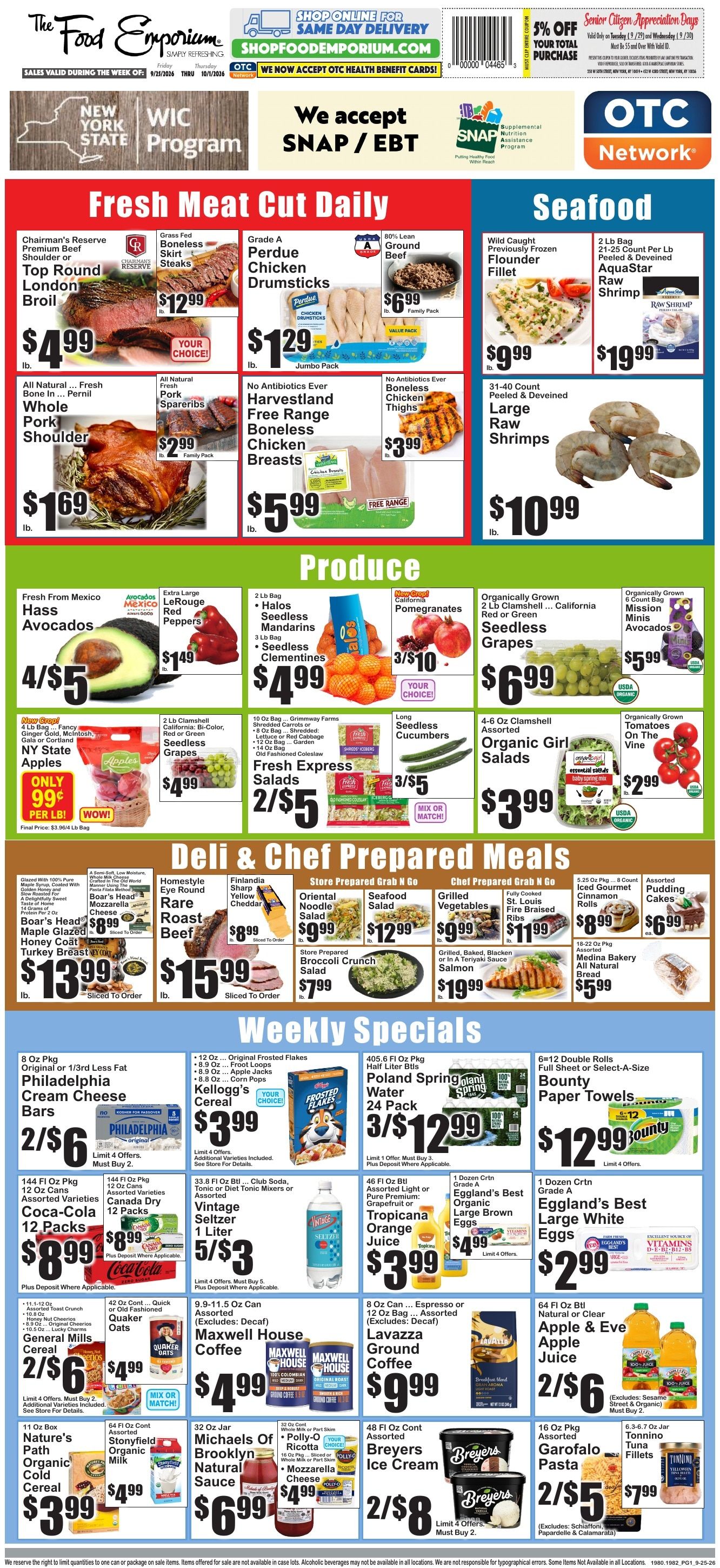 The Food Emporium Weekly Ad September 25 - October 1, 2026