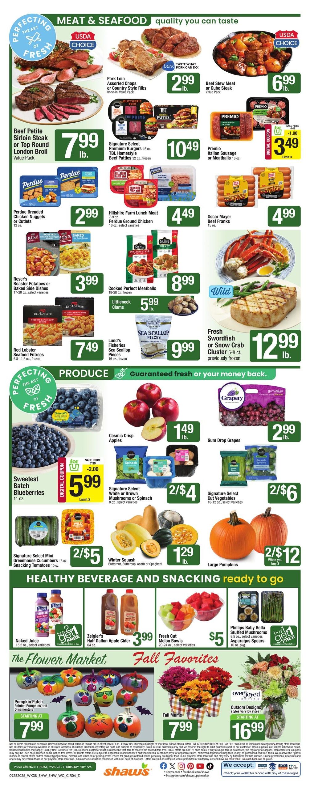 Shaw's (Hartford Area, CT) Weekly Ad September 25 - October 1, 2026
