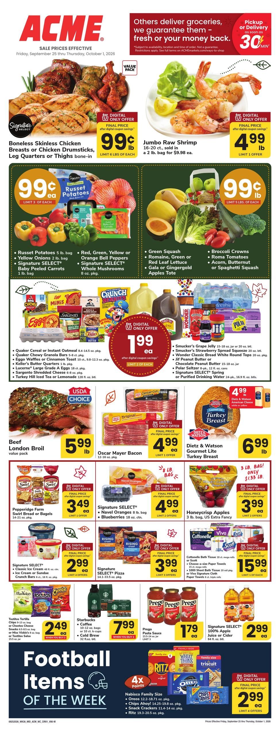 Acme Markets (Bethany Beach Area, DE) Weekly Ad September 25 - October 1, 2026