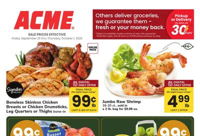 Acme Markets (Bethany Beach Area, DE) Weekly Ad September 25 - October 1, 2026