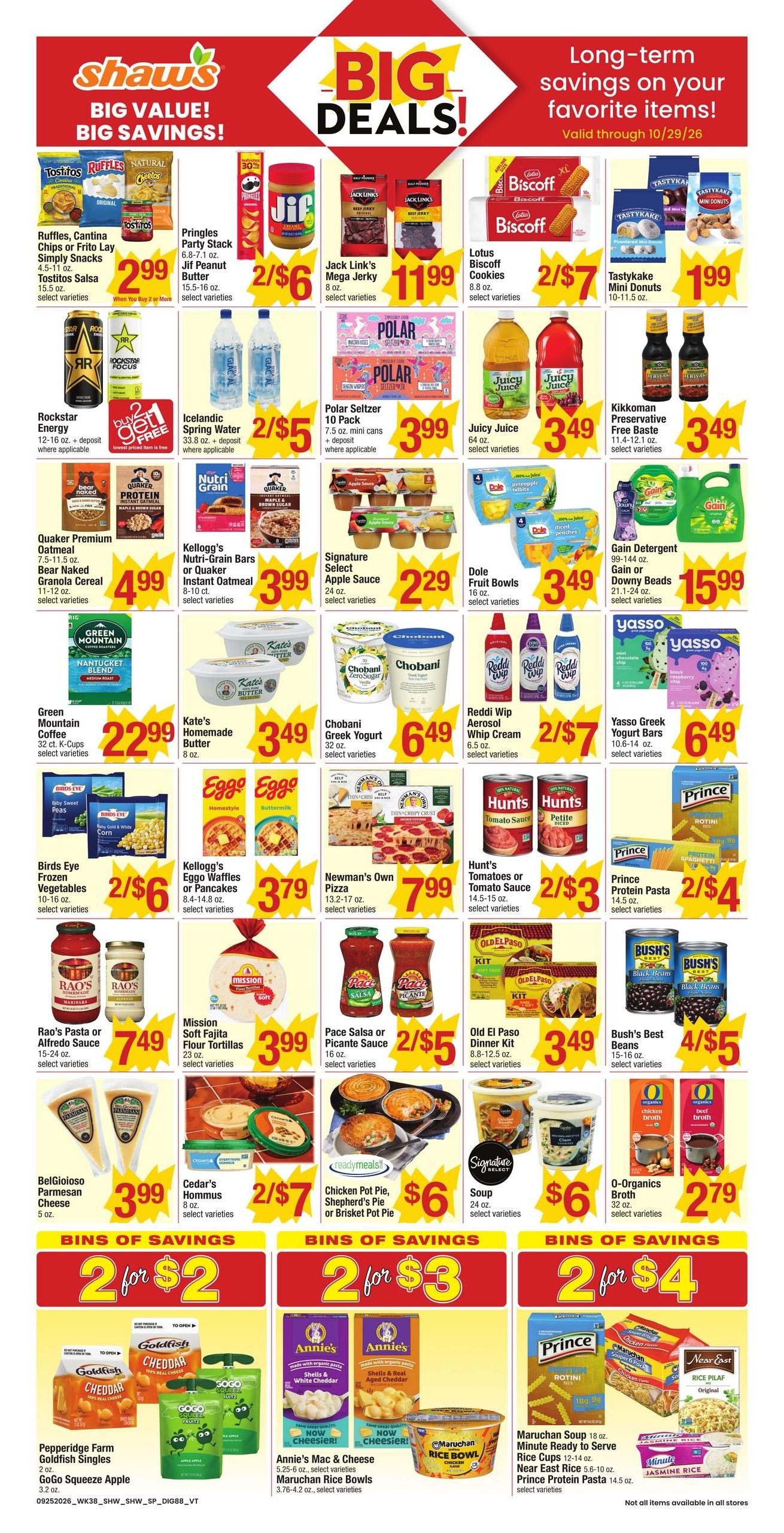 Shaw's (Williamstown Area, MA) Weekly Ad September 25 - October 1, 2026