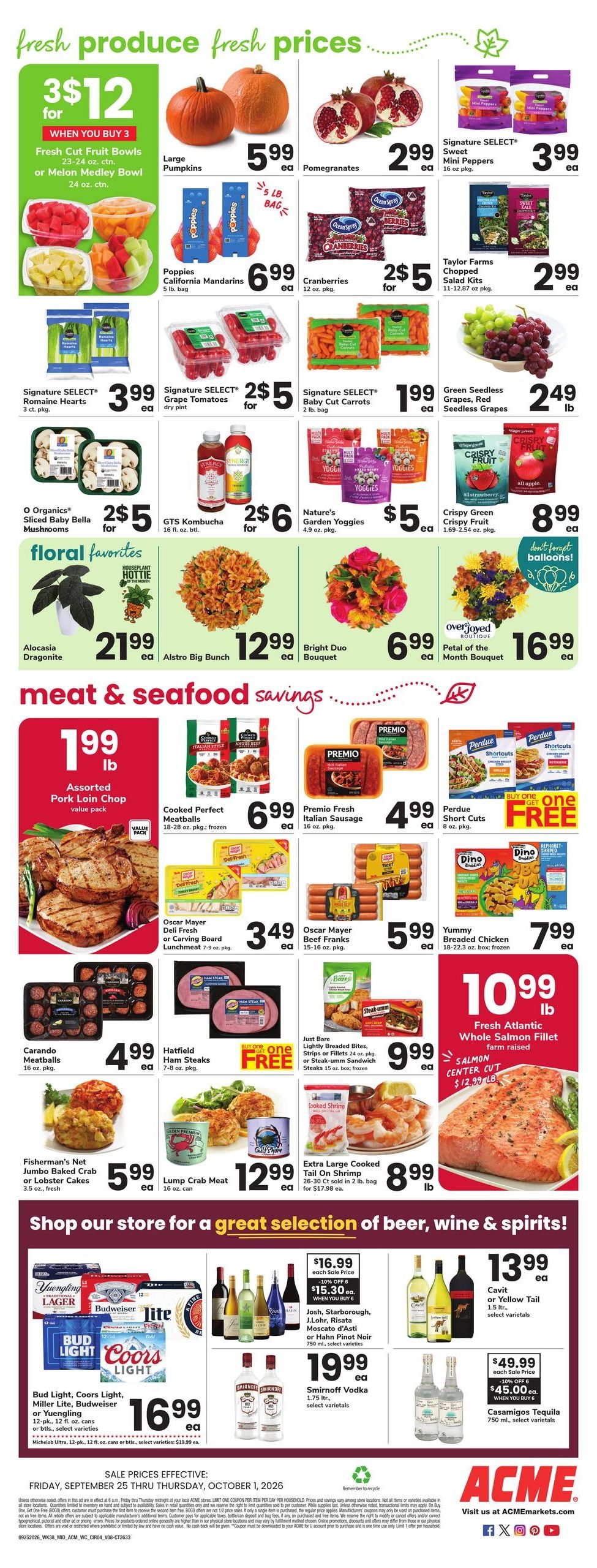 Acme Markets (Bridgeport Area, CT) Weekly Ad September 25 - October 1, 2026