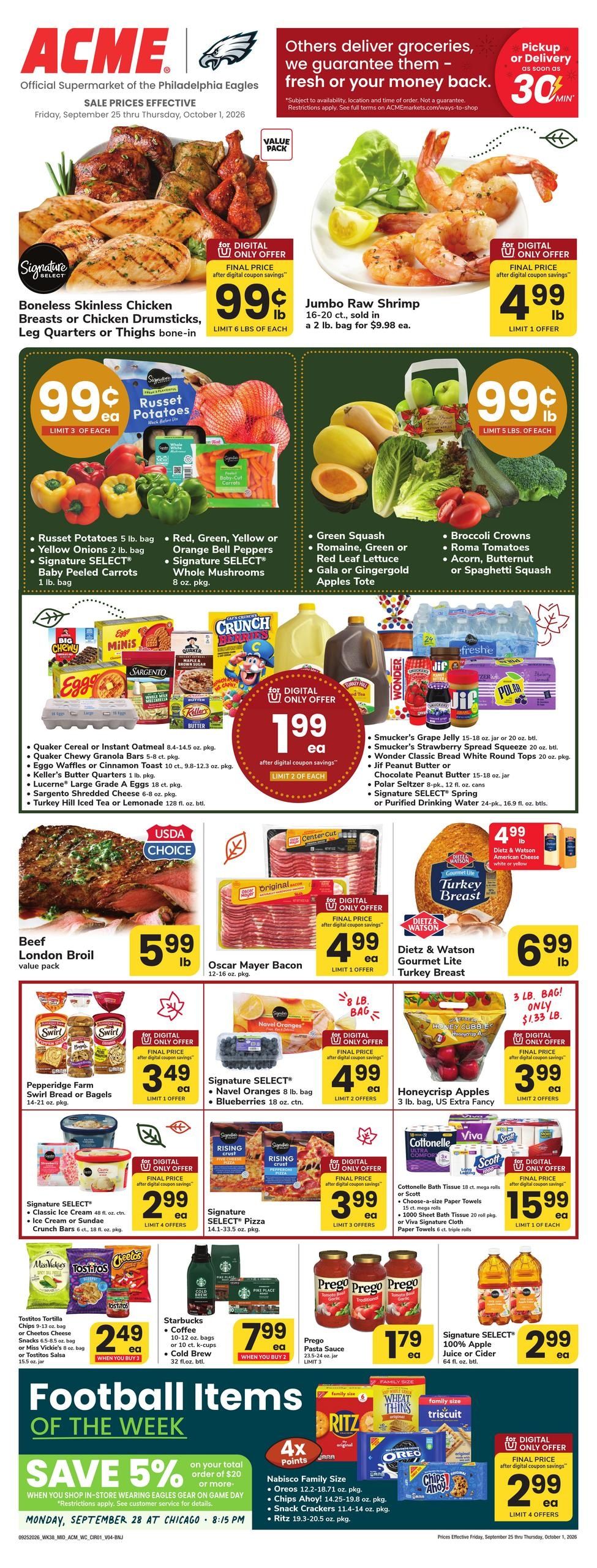 Acme Markets (Haddonfield Area, NJ) Weekly Ad September 25 - October 1, 2026