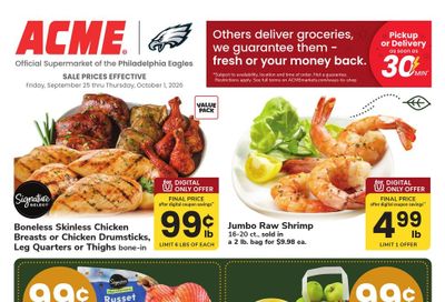 Acme Markets (Haddonfield Area, NJ) Weekly Ad September 25 - October 1, 2026