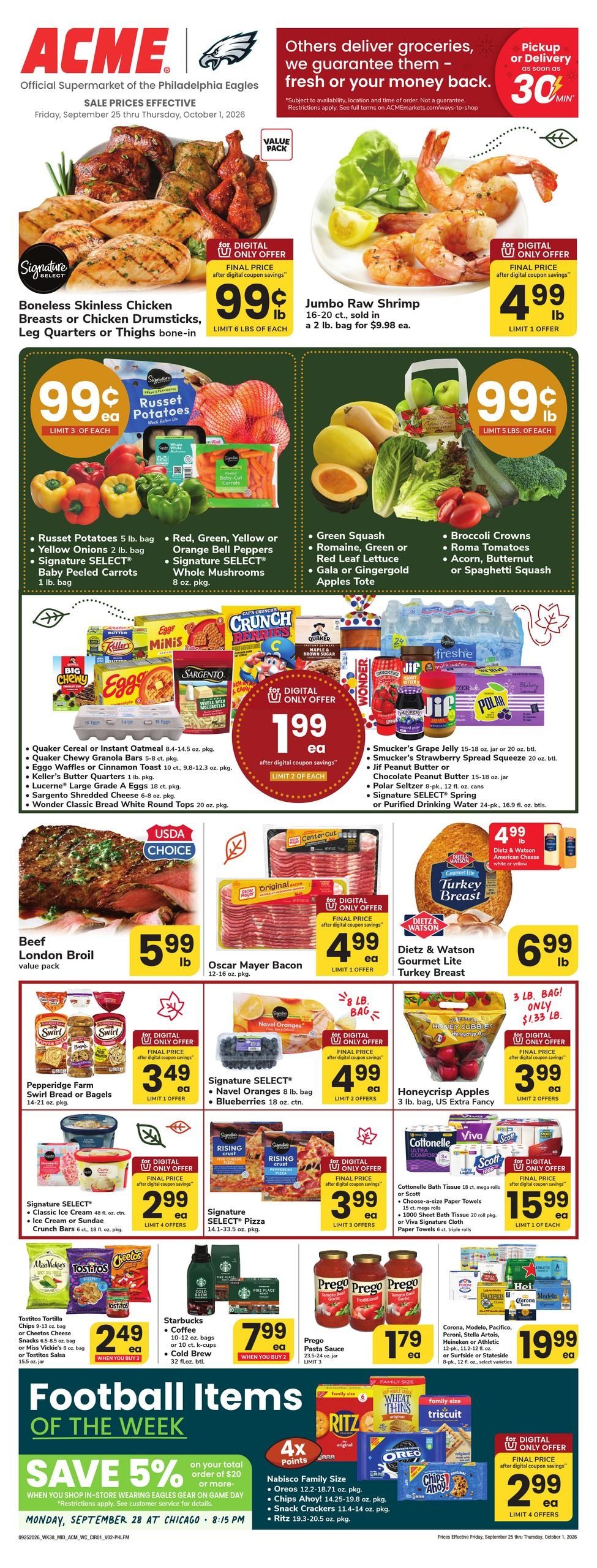 Acme Markets (Philadelphia Area, PA) Weekly Ad September 25 - October 1, 2026