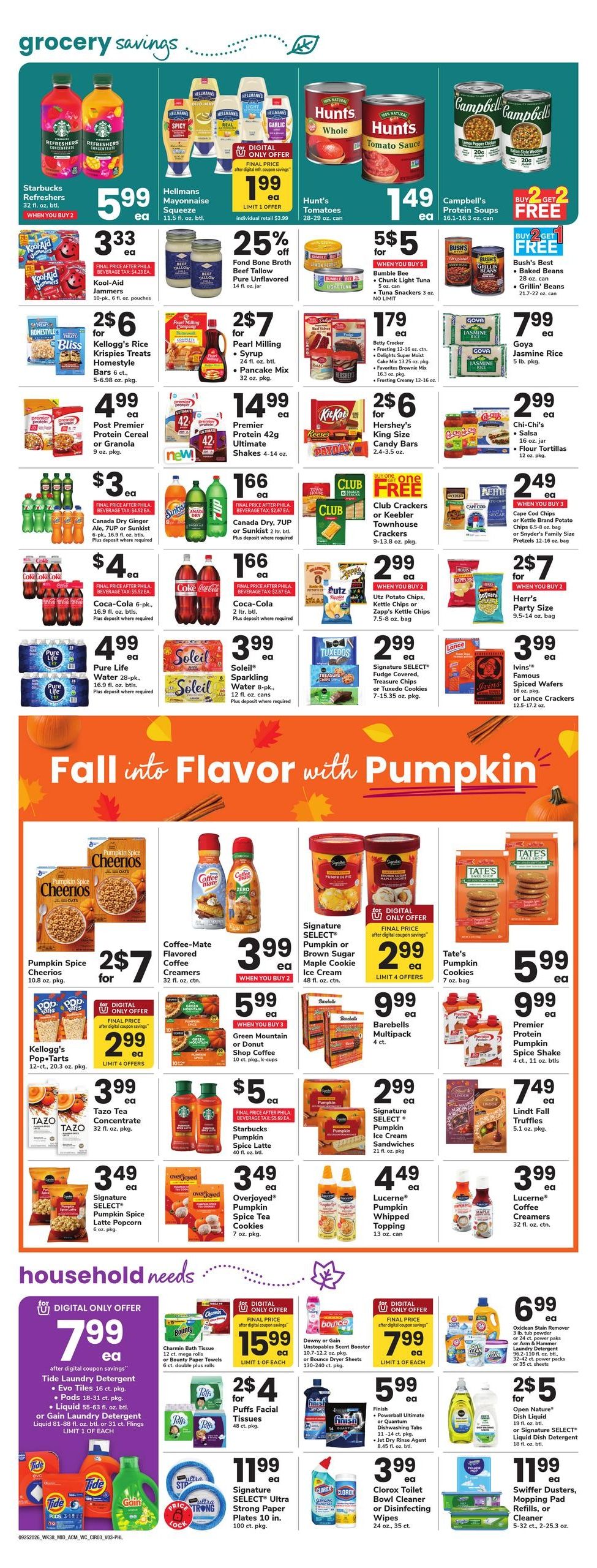 Acme Markets (Philadelphia Area, PA) Weekly Ad September 25 - October 1, 2026