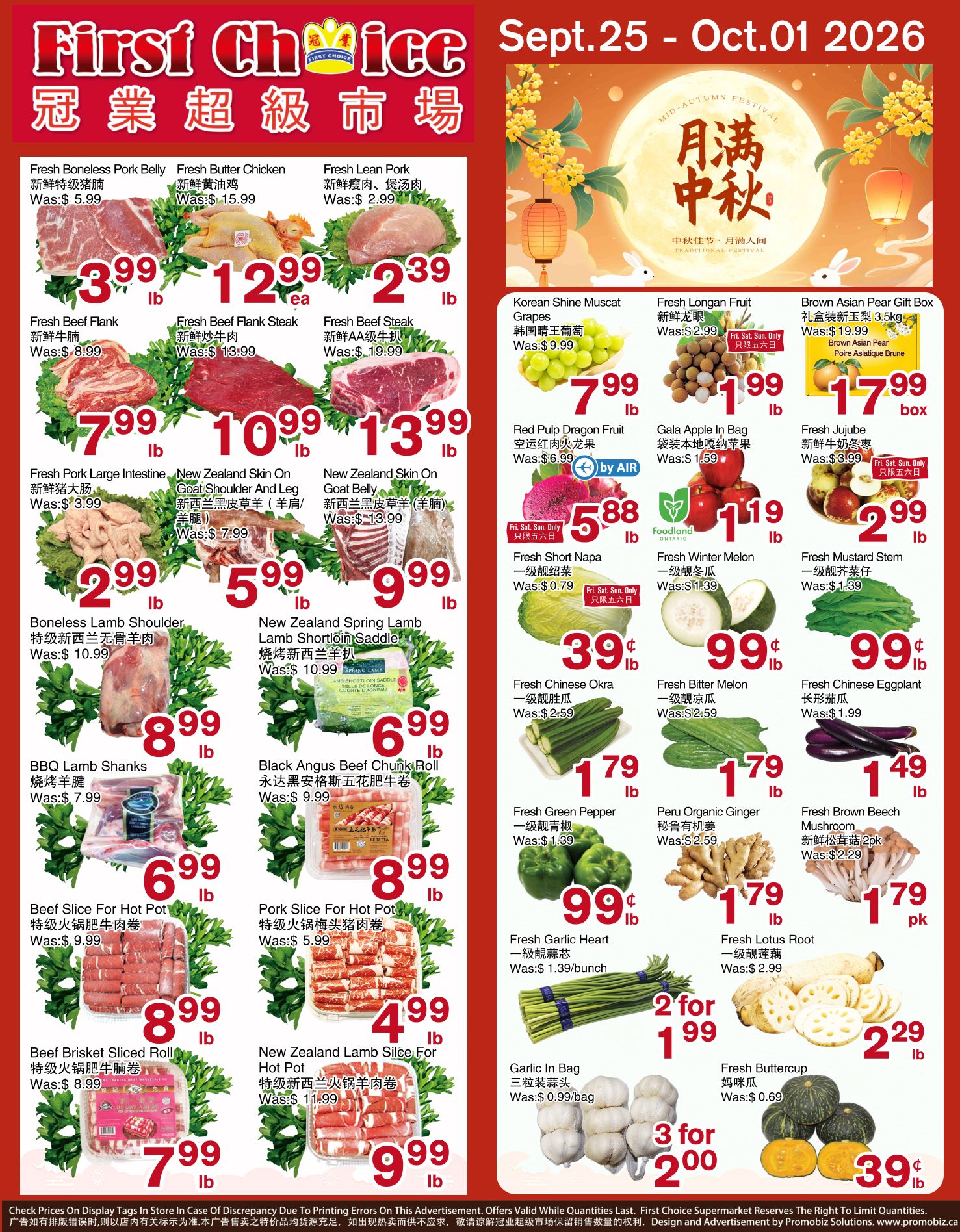 First Choice Supermarket Flyer September 25 to October 1