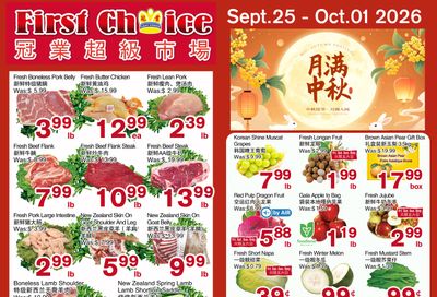 First Choice Supermarket Flyer September 25 to October 1