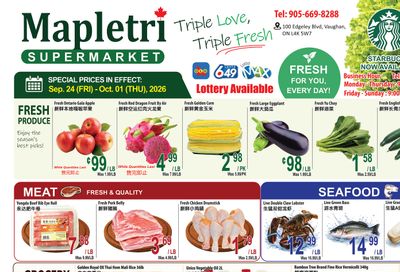 Mapletri Supermarket Flyer September 25 to October 1