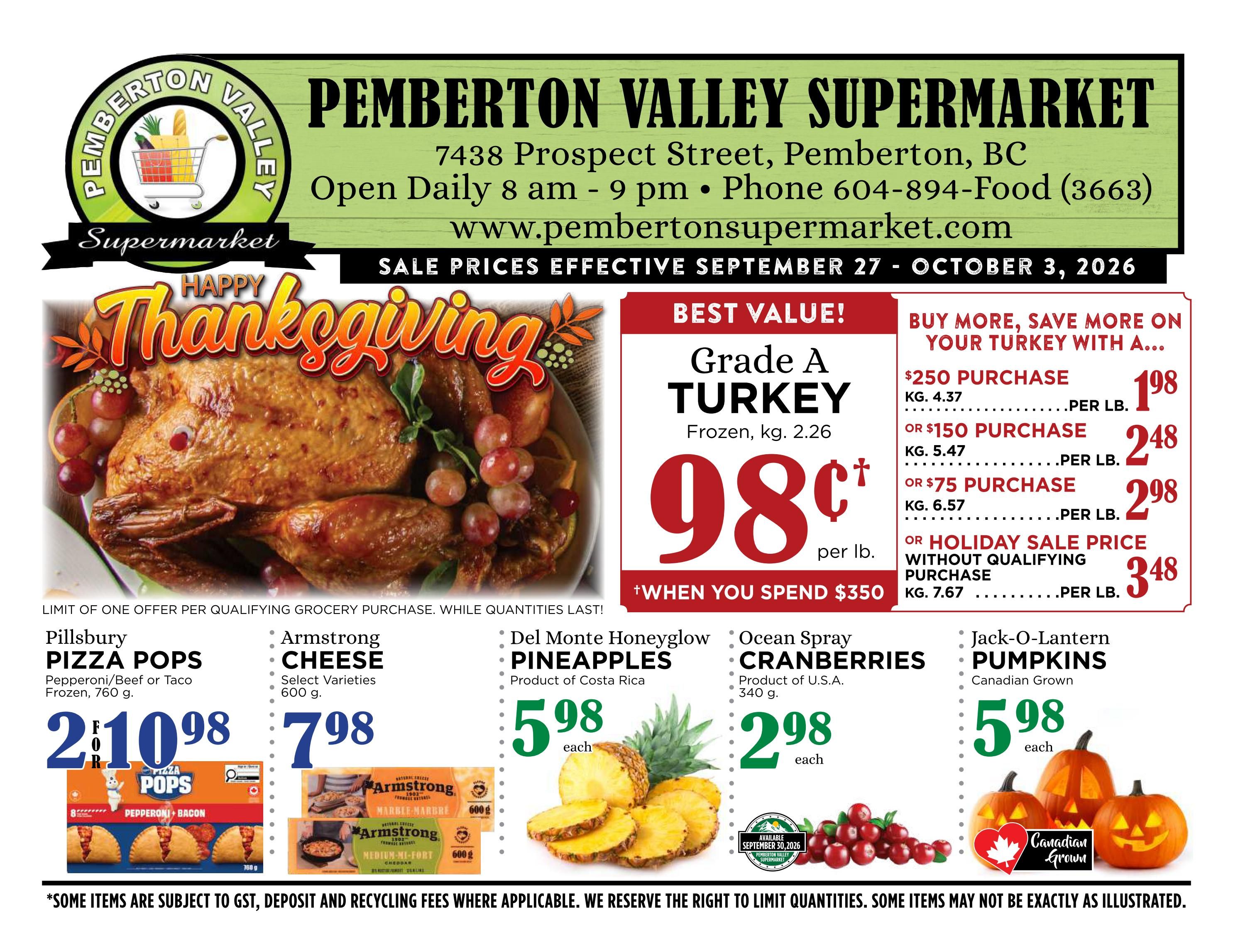 Pemberton Valley Supermarket Flyer September 27 to October 3